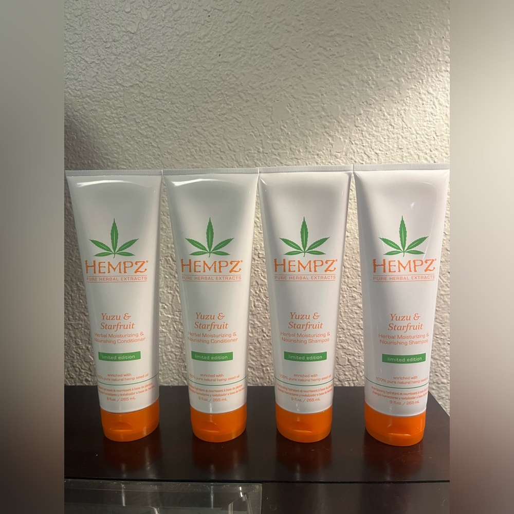 4 Pieces HEMPZ Herbal Moisturizer & Nourishing 2 Shampoo 2 Conditioner YUZU & S…